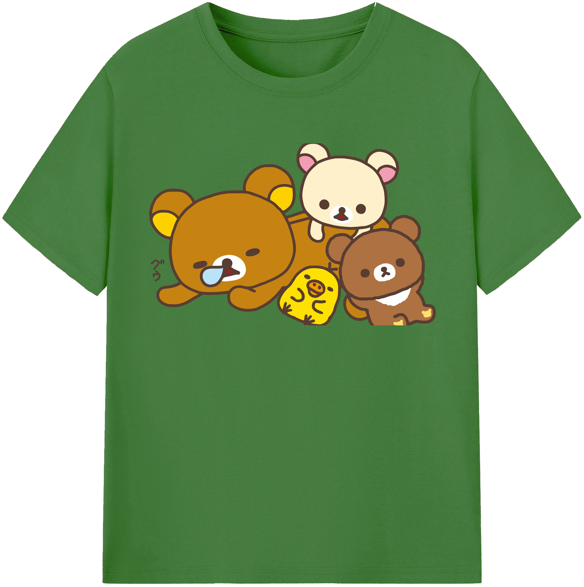 （画像用） リラックマ リラックマ キイロイトリ Rilakkuma Korilakkuma Kiiroitori レディースカジュアルプリントTシャツ（綿100％）